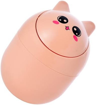 SEWACC Contenitore per Rifiuti da Scrivania Piccolo Coperchio Ribaltabile Mini Cestino Multifunzionale Arancione per Ufficio e Camera da Letto Organizzatore Casa e Decorazione Tavolo