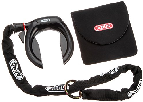 ABUS Rahmenschloss PRO TECTIC 4960 NR - Fahrradschloss-Set mit Schlosskette Chain 6KS/85 und Schlosstasche ST5850-8,5 mm - ABUS Sicherheitslevel 7 - Schwarz