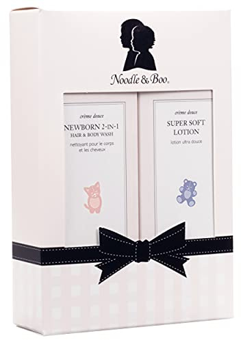 Noodle & Boo Bundle of Joy Newborn Baby Gift Set ; Newborn 2-in-1 Hair & Body Wash, Super Soft Baby Lotion