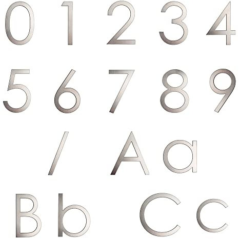 GUIZZO Creart - Numero Civico Esterno e Numeri Civici Esterni con Lettera in Acciaio Inox, Targa Personalizzata Made in Italy, Targhetta Personalizzata Porta Ingresso per Uso Esterno - Altezza 8H cm