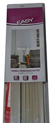 EMMEBI Tenda Veneziana veneziane in PVC 90 x 160 cm Lamella 25 mm orientabili Tortora