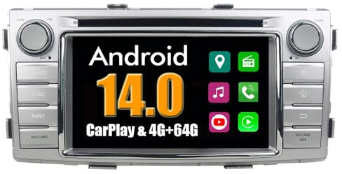 RoverOne Lecteur DVD de Voiture pour Toyota Hilux 2012 2013 2014 2015 avec Autoradio Navigation GPS Radio Stéréo Bluetooth CarPlay Android Auto WiFi