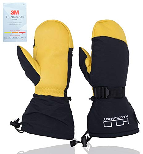 HANDLANDY Mitaines imperméables de Planche à Neige de Ski d'hiver Chaud 3m Thinsulate extérieur Gants de Ski par Temps Froid