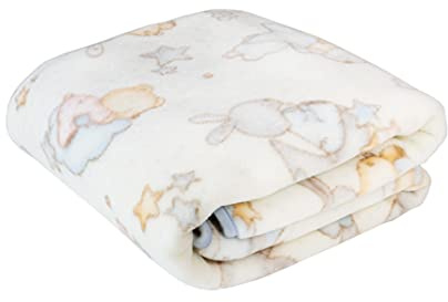 PIELSA Baby - 6379-4 | Babydecke | Neugeborene Babydecke | Winter Babydecke | Bedruckte Babydecke | Krippendecke | Blau | Größe 80 x 110 cm