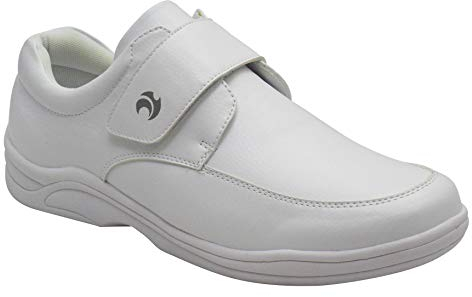 Henselite Mens One Strap Wide Fitting Lawn Bowls Shoes White UK 11