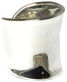 Anello largo in argento Sterling 925 a tinta unita, Metallo, Ambra