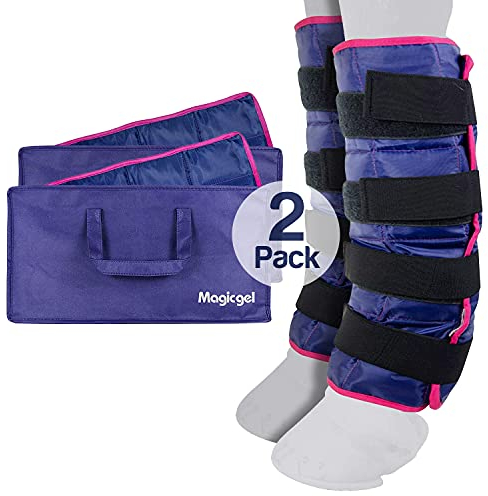 Magic Gel Horse Ice Pack - Cooling Leg Wraps for Hock, Ankle, Knee, Legs, Boots, and Hooves - Twin Ice Boot