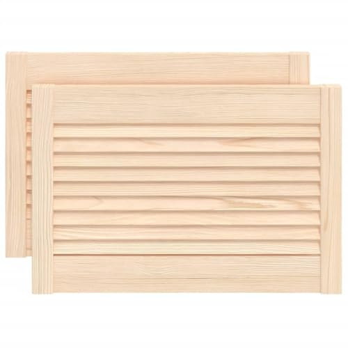vidaXL Portes d'Armoire à Persiennes 2 pcs, Portes de Placard à Chaussures, Panneaux de Radiateur, Décoration d'Intérieur, Bois de Pin Massif