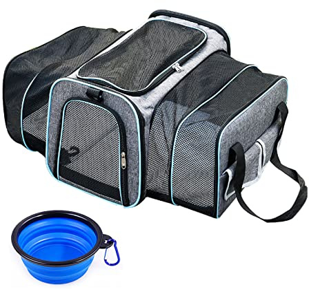 Cat Carrier, Portable Pet Carrier Bag for Cats and Small Dogs, Foldable Soft Sided Cat Transport Carrier