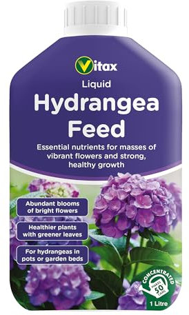 VIitax Hydrangea Liquid Feed. For bigger blooms of flowers. Concentrated 1 Litre - Makes 225 Litres