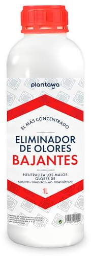 Eliminador de Olores de Bajantes 1L, Tuberías, Desagües, Cañerías, Baños, WC, Sumideros, Fosa Séptica. Potente Neutralizador Olores Profesional. Limpiador Enzimático. Quita Olores Fosa Séptica