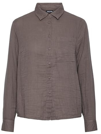 PIECES dam Pckappel Ls skjorta långärmad blus, Falk, XL