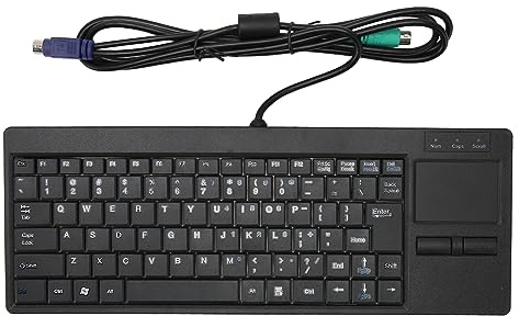 Kabelanslutet Industritangentbord med Pekplatta, Kabelanslutet Kompakt Bärbart Industritangentbord, X Scissor Foot Plug and Play IPC tangentbord för (for PS2-gränssnitt utan