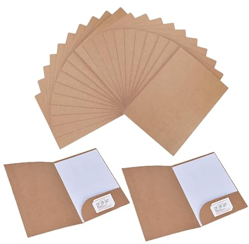 Subcarpetas Cartulina A4 Marrón Carpetas de Carton A4 Subcarpetas Folio Carton con Solapa Sarpetas Papel Kraft 350gsm Carpeta Archivos para Escuela Hogar Oficina