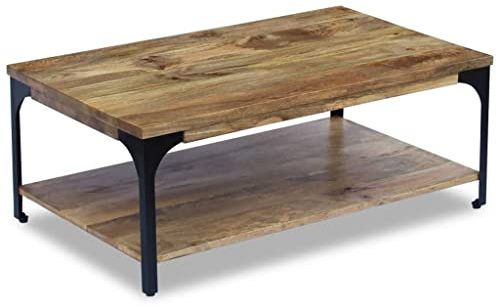 BUKSCYJS Couchtisch kleine Zimmer, Sofatisch, WohnzimmertischCouchtisch Mangoholz 100x60x38 cmFür Wohnzimmer, Schlafzimmer, Büro, Eingang, Korridor