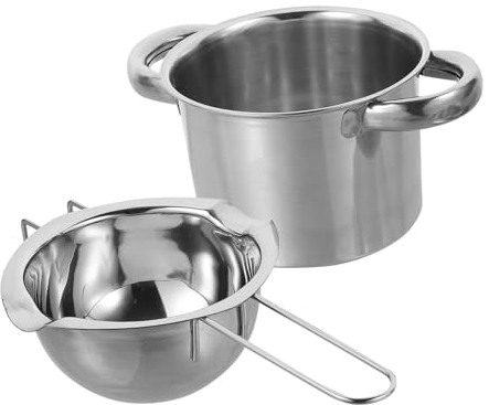 Mikinona Double Boiler Chocolate Melting Pot and Butter Heating Bowl 14cm Stainless Steel Melt Pot for Cheese Candy Cooking Kitchen