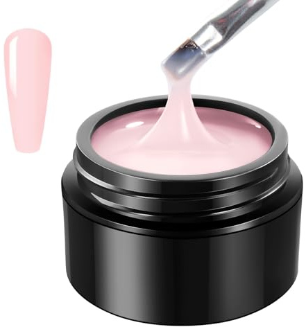 MEFA Aufbaugel für Gelnägel, Milky Rose Gel Nägel, UV Gel zur Nagelverlängerung und Modellage, Nagelfestigungsgel Nail Art Maniküre UV Builder Gel Nagelgel für Nagelstudio 15g