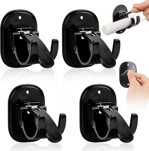Fonyet 4 Pezzi staffa autoadesiva per asta tende, supporti per bastoni tende autoadesiva per soggiorno, bagno, camera da letto