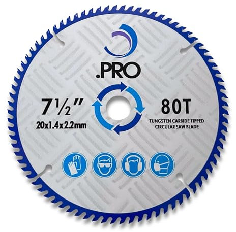 .PRO Lama per Sega Circolare per Legno 190mm x 80 Denti x 20mm Foro (Anello di riduzione 16mm) Compatibile con Makita, Dewalt, Bosch, Milwaukee, Evolution