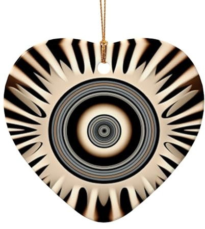 Energy Vortexes Weihnachtsanhänger - Doppelseitiger Keramik-Weihnachtsanhänger zum Basteln - Weihnachtsanhänger Deko Ornament mit Goldschnur