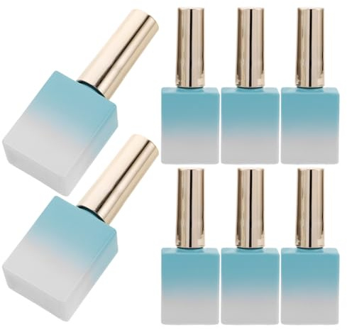 Healeved Lot de 8 flacons de vernis à avec pinceau applicateur, mini flacon vide pour fond de teint, gel à avec pinceau, flacon vide en verre