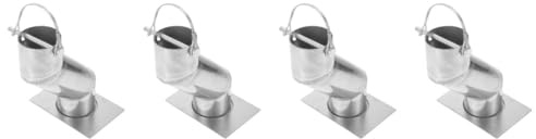 SUPVOX 4 Pièces Pluie Dehors jauge Trousse Tuyau imperméable Bassin drainant Évacuation d'eau Kit d'adaptateur de gouttière adaptateurs de carillons décoratifs Acier Inoxydable Silver