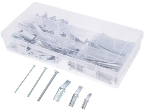 ULTECHNOVO 48pezzi Kit Bulloni Toggle Cartongesso Ancoraggi Heavy Duty Per Installazioni Lampade Librerie e Armadietti Carbonio Resistente e Facile Installare