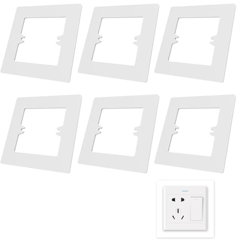 6 Pcs Light Switch Surround Cover Plates,Surrounds Finger for Switches Socket Plate,Guard Spacer,Sticker Covers Plug,Wall Protector,Faceplate Electrical Decorate Plastic,Covering Gaps Sockets or Walls