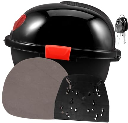 Ciieeo Baúl De Motocicleta Negro con Tapa Superior y Respaldo para Almacenamiento De Herramientas y Accesorios Viajes De Ciclomotor