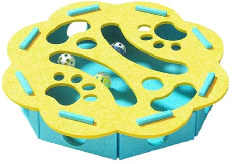 Cat Puzzles - Interactive Felt Puzzle Box Toy Pour Le Plaisir Des Repas | Le Matériel En Feutre Avec 3 Boules De Cloche, Jeu D'enrichissement Engageant, Pour La Maison, Le Balcon, Le Jeu Et L'entraîne
