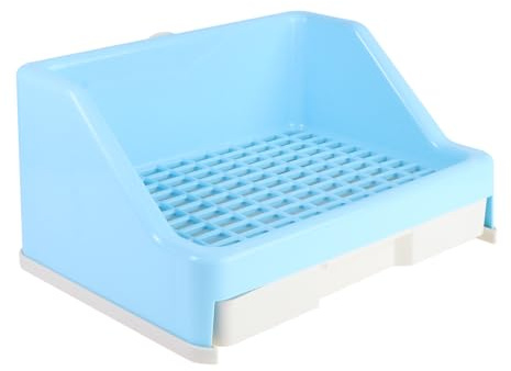 DIYEAH Toilette per Conigli Domestici Cassetto Estraibile Antiribaltamento in Plastica Resistente Colore Blu Accessorio per Gabbia Orecchie Cadenti Facile da Pulire e Spostare