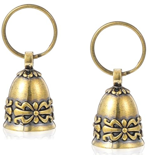 2 Stück Kleine Katzen Hundeglocken Messingglocken für Katzen und Hunde, Glocke Zum Aufhängen, Glöckchen Vintage Messing Hängende Glocken Messinghalsband-Anhänger für Heimtürdekoration(2.8× 1.9 cm)