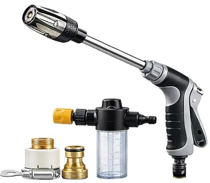 Ugello Per Tubo Da Giardino - Pistola Per Schiuma Per Autolavaggio | Spruzzatore Per Ugello Per Tubo 'acqua, Attacco Per Idropulitrice A Prova Di Perdite Resistente, Strumento Di Pulizia, Lavatric