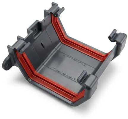 Anthracite Grey Square Gutter Union Joint, Freeflow 114mm Rain Water Systems