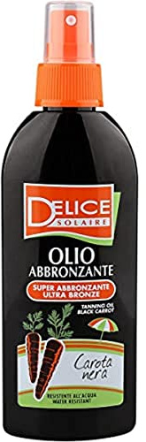 Delice Solaire Ultra Bronze Super Bräunungsöl, Bräunungsspray mit schwarzer Karotte, beschleunigt Bräunung, wasserfest, dermatologisch getestet - 150 ml