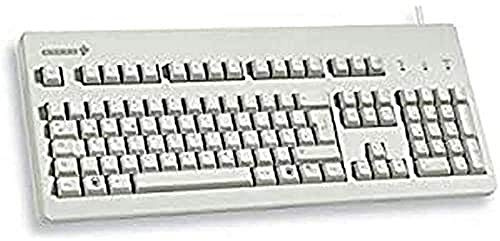 CHERRY G80-3000, Kabelgebundene Mechanische Tastatur, EU-Layout (QWERTY), USB-Anschluss, Robust, Programmierbare Tasten, MX Brown Switches, Hellgrau