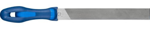 PFERD Universal-Schärffeile, 200mm, rechteckige, flachstumpfe Feile, Einhieb H2 auf zwei Seiten, zwei runde Schmalkante, inkl. Ergonomie-Feilenheft, 11272207 – zum Schärfen von Schneidwerkzeugen