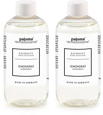 pajoma® Raumduft Nachfüllflasche Lemongras 2x 250 ml | Nachfüller für Lufterfrischer | intensiver und hochwertiger Duft in Premium Qualität