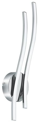 EGLO LED Wandlampe Valmora, 2 flammige Wandleuchte, Material: Alu | Kunststoff, Farbe: Chrom