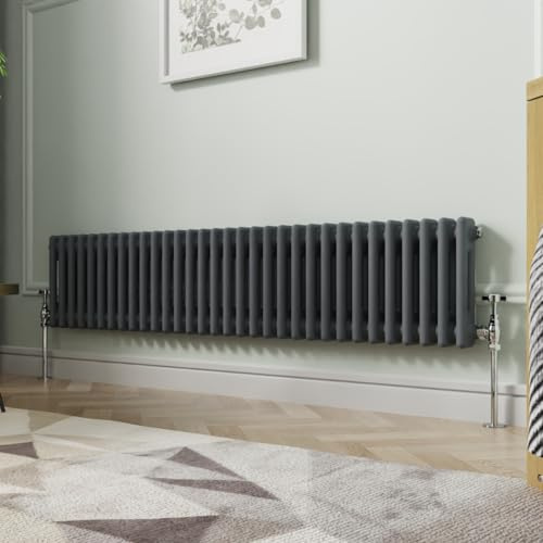 NRG - Radiador horizontal de hierro fundido (300 x 1460 mm), color antracita