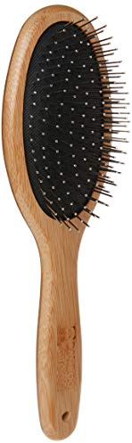 BAMBOO GROOM Oval Pin Brush Größe L I Tierhaarbürste für Tiere mit kurzem & mittellangem Fell I Hundebürste mit abgerundeten Pins I Bürsten zur Fellpflege I Bürste für Katze & Hund