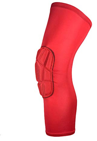 ZIXINGA Ginocchiere Supporti per La Protezione nello Sport, Pallacanestro, Calcio, Correre, Antiscivolo Ginocchiera Manica A Compressione (1 Pezzi) Rot XL
