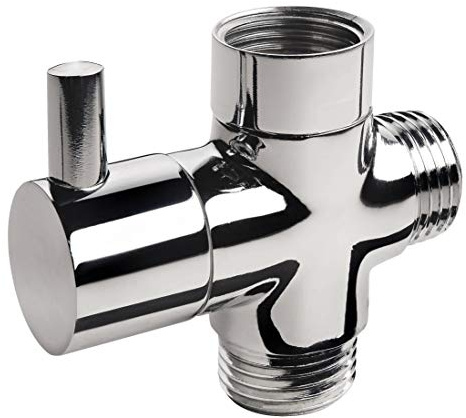 AquaSu 3-Wege-Umsteller für Brausen | Umstell-Ventil zum Wechsel zwischen Handbrause und Kopfbrause | Anschlüsse in 1/2 Zoll | Metall | chrom | 72409 8