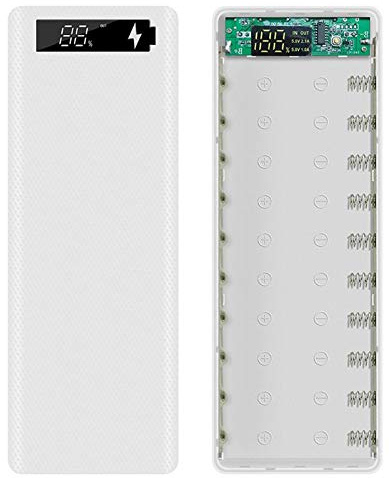 Display LCD Fai da te 10x18650 Custodia per batteria Power Bank Shell Scatola esterna portatile senza batteria Protezione per powerbank 4 pezzi 4 slot x 3.7v