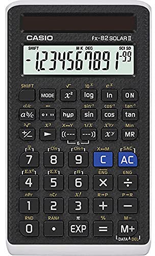 Casio FX-82SOLARII Schulrechner Schwarz Display (Stellen): 12 solarbetrieben (B x H x T) 71 x 10 x 134 mm