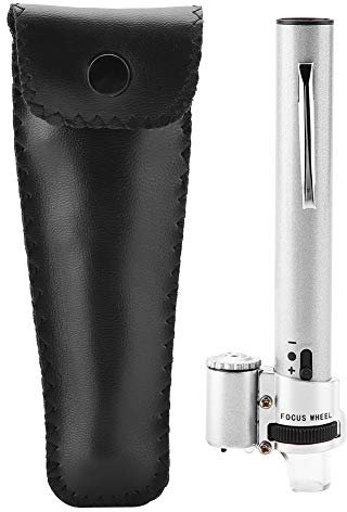 Tyenaza Mini-LED-Lupe, 100-fache Vergrößerung, Mikroskop, Juwelierlupe + Tasche für die Untersuchung von Blutproben, Käfer