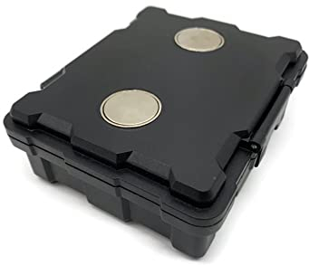 Mini Waterproof Magnetic Locking Storage Box with Inner Dividers, Hide-A-Key Magnet Mount Box