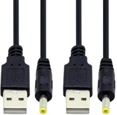 cablecc 2 Stück/Los, 150 cm, 24 AWG USB 2.0 Stecker Typ-A auf 5 V DC 4,0 x 1,7 mm DC, rundes Steckerkabel