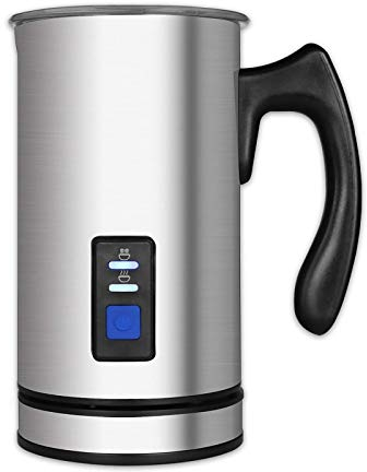 HMTE Automatic Foam Maker Milk Frother Automatic Cold and Hot Coffee Electric Milk Frother Household Milk Warmer Foamer (Color : Silver, Size : 9.8X15X19.3Cm) (Silver 9.8x15x19.3cm)