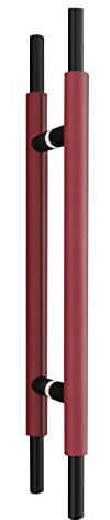 HMTE Edelstahl-Innen-Außen-Haustürgriff, Schiebetürgriff aus Glas, Push-Pull-Türgriff, moderner Scheunentürgriff, doppelseitig montiert, 24/31/39/47/59 Zoll lang (Dark Red 60cm/23.6in)